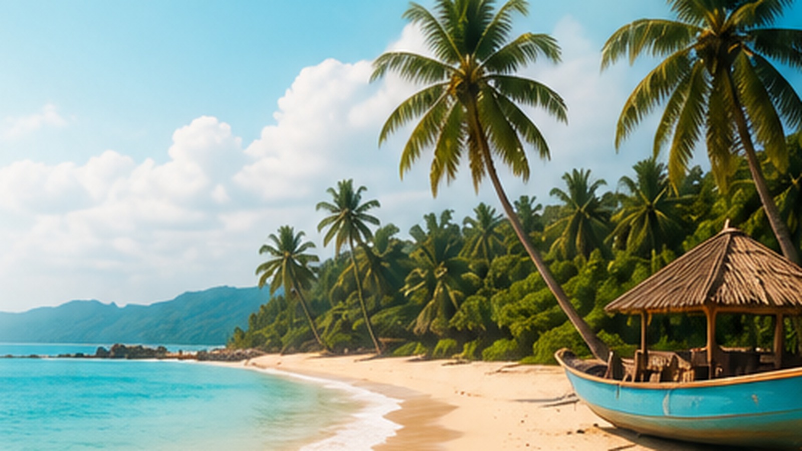 Sri Lanka tropical beach with blue water