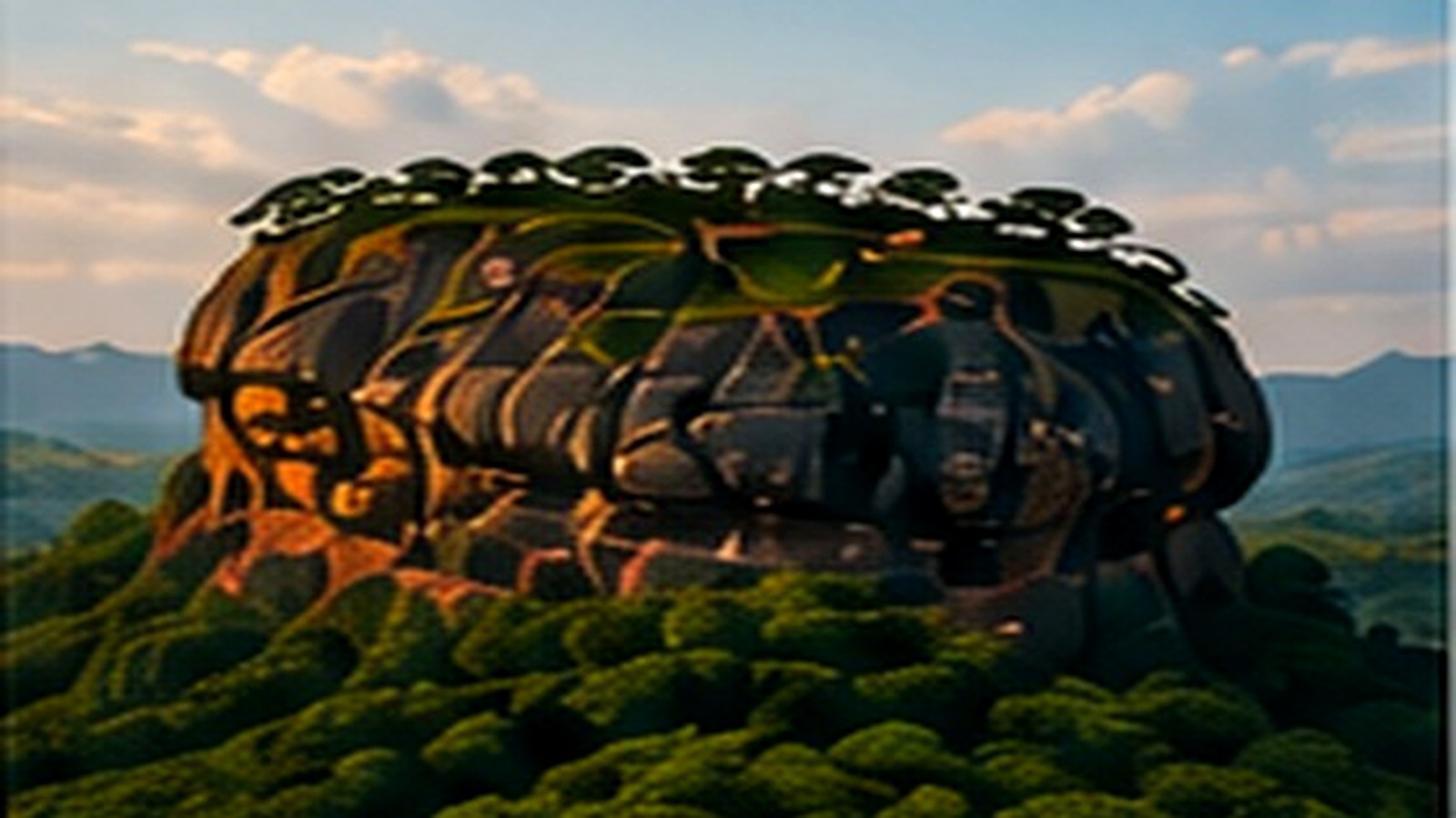 Sri Lanka heritage landscape with tropical forest